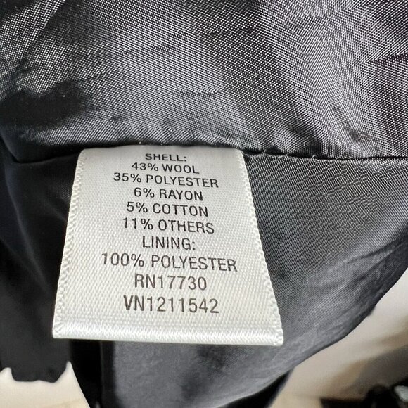 XHILIRATION Black Wool Blend Pea Coat Women’s Size Large Outerwear Winter NWT - Picture 8 of 12